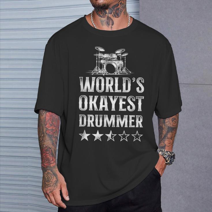 Vintage World'S Okayest Drummer Drum Kit T-Shirt Gifts for Him Vintage World'S Okayest Drummer Drum Kit T-Shirt Gifts for Him