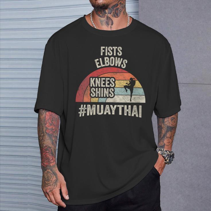Women's Retro Muay Thai Martial Arts Fighter Graphic T-Shirt Gifts for Him