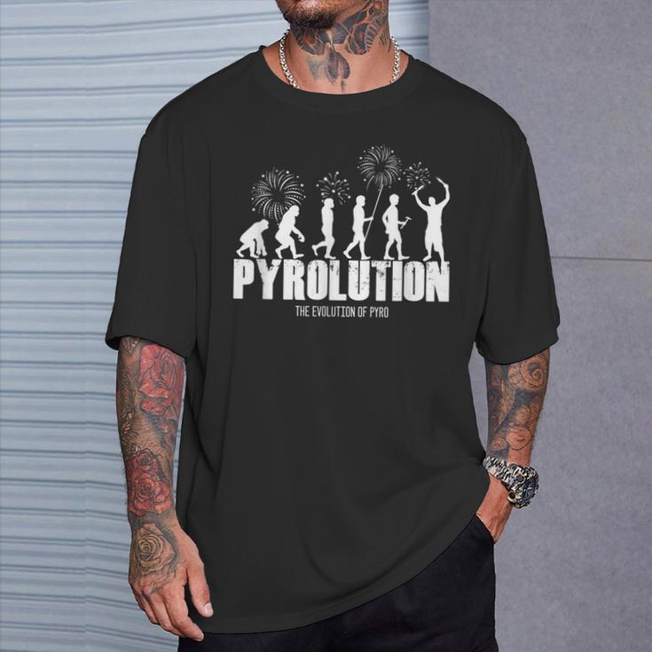 パイロリューション パイロ 花火 花火師 Tシャツ 彼への贈り物