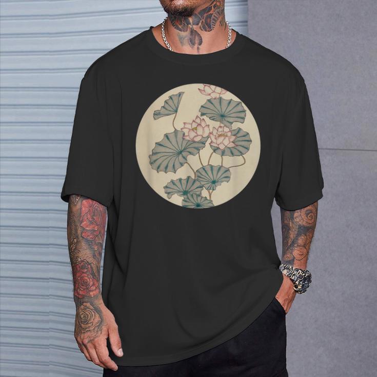 蓮の花 浮世絵 日本風アート Tシャツ 彼への贈り物