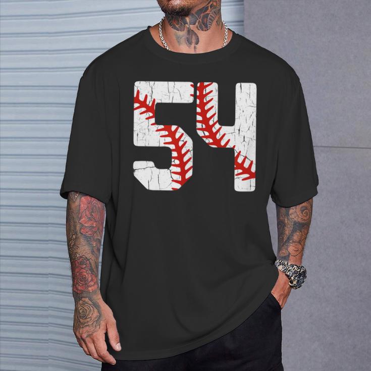 野球選手 ジャージ 番号54 54 Proud Baseball Mom Dad Tシャツ 彼への贈り物