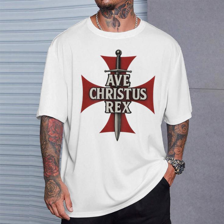 Ave Christus Rex Croix Templière T-Shirt Cadeaux pour lui