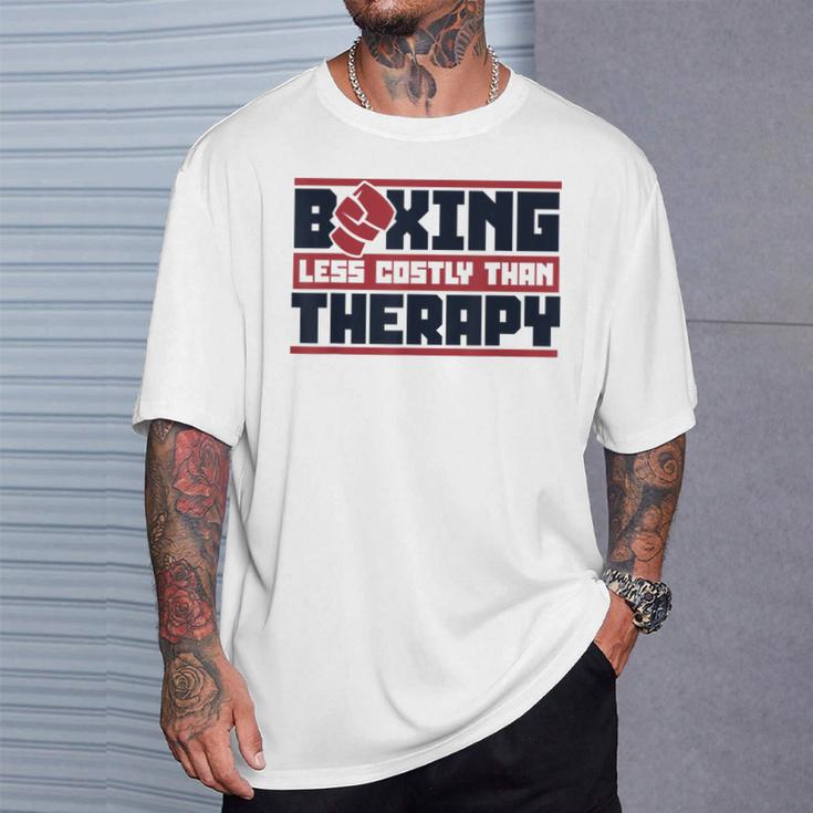 Boxing Less Costly Than Therapy Muay Thai Boxing T-Shirt Gifts for Him