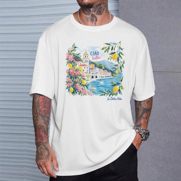 Ciao Bella La Dolceita Graphique Côte Amalfitaine Italie T-Shirt Cadeaux pour lui