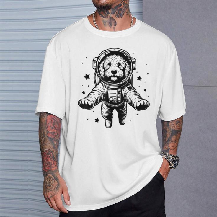 Dog Dad Mompace 宇宙飛行士ゴールデンドゥードル Tシャツ 彼への贈り物