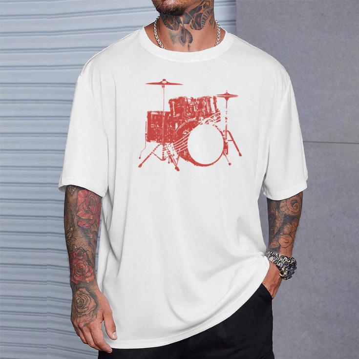 Drum Kit Drummer Band Musical Instrument Rock Music T-Shirt Gifts for Him Drum Kit Drummer Band Musical Instrument Rock Music T-Shirt Gifts for Him