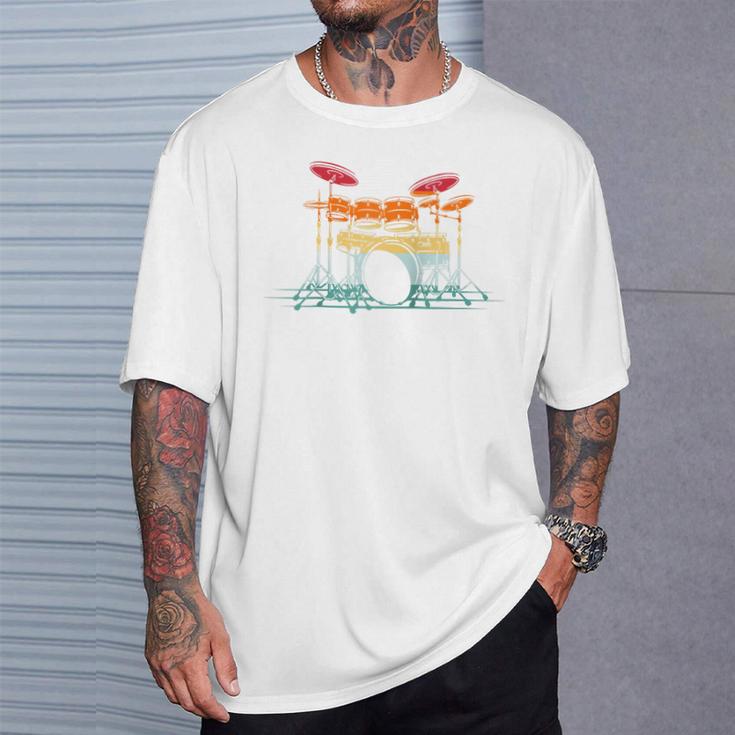 Drum Kit Musical Retro Instrument Musician Raglan Baseball Tee T-Shirt Gifts for Him Drum Kit Musical Retro Instrument Musician Raglan Baseball Tee T-Shirt Gifts for Him