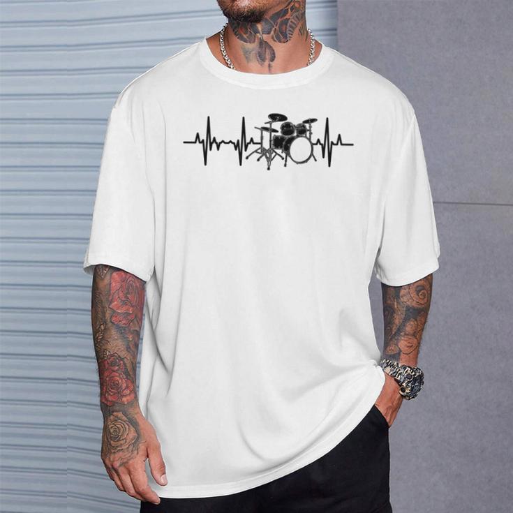 Drum Kit Pulse Line Rock Artist Drum Set T-Shirt Gifts for Him Drum Kit Pulse Line Rock Artist Drum Set T-Shirt Gifts for Him