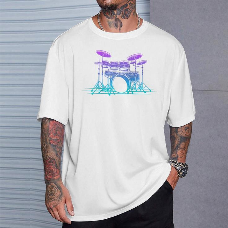 Drum Kit Set Drummer Raglan Baseball Tee T-Shirt Gifts for Him Drum Kit Set Drummer Raglan Baseball Tee T-Shirt Gifts for Him