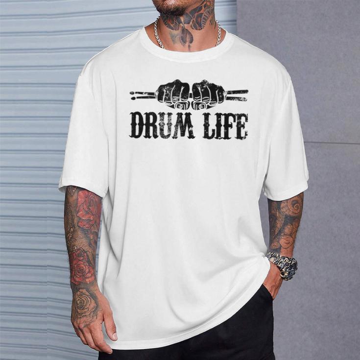 Drum Life Frase Divertida Para Baterista In Mangas Camiseta unisex Regalos para él