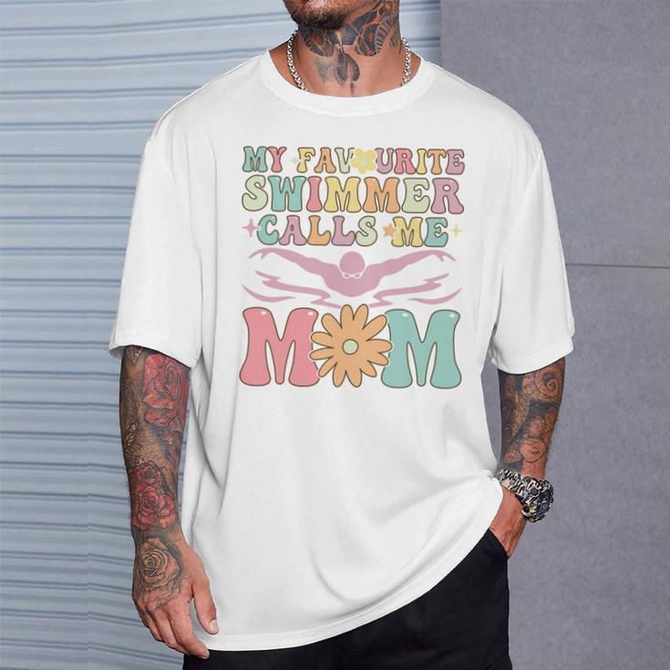 Favourite Swimmer Calls Me Mom Swimming Mom Female Swimmer T-Shirt Gifts for Him Favourite Swimmer Calls Me Mom Swimming Mom Female Swimmer T-Shirt Gifts for Him