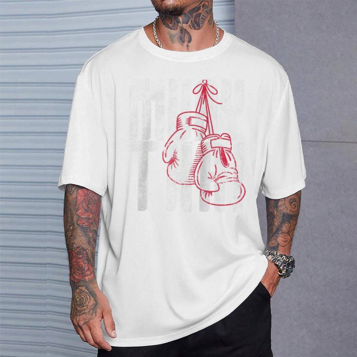 Fighter Gloves Muay Thai Raglan Baseball Tee T-Shirt Gifts for Him