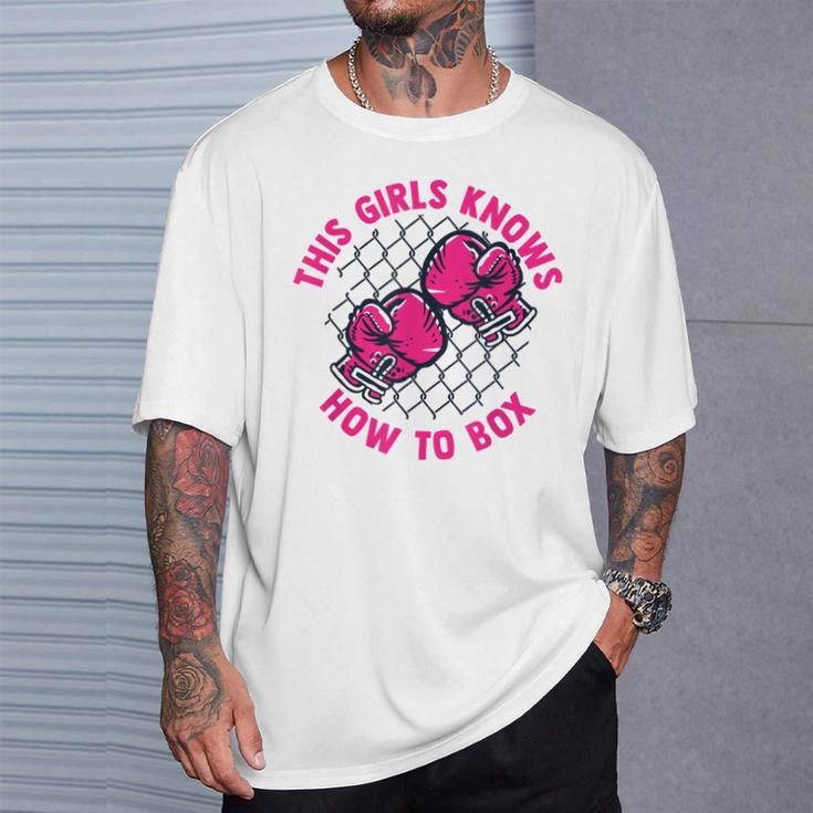 This Girl Knows How To Box Muay Thai Kickboxer Fan Boxing T-Shirt Gifts for Him