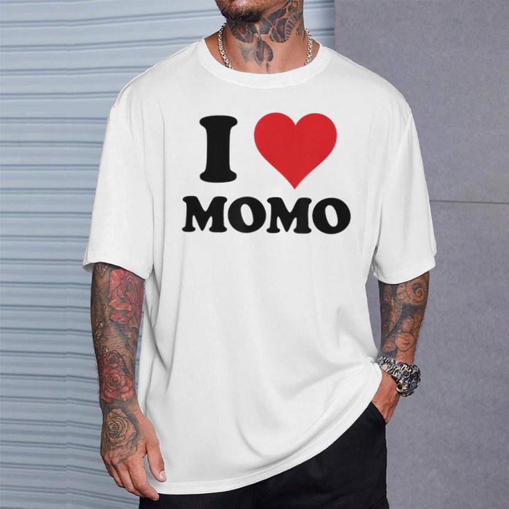 I Heart Momo ファーストネーム I Love パーソナライズ Tシャツ 彼への贈り物