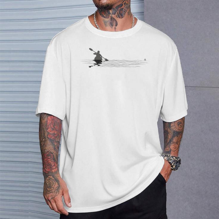 Kayaking Graphic Kayak Figure Kayaker Canoe Paddling T-Shirt Gifts for Him