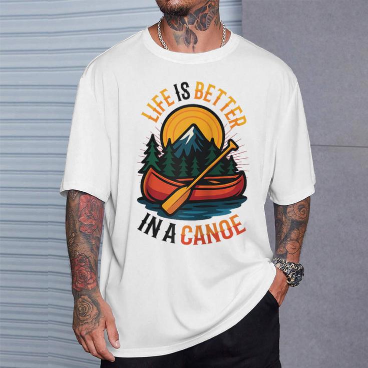 Life Is Better In A Canoe Canoeing Raglan Baseball Tee T-Shirt Gifts for Him