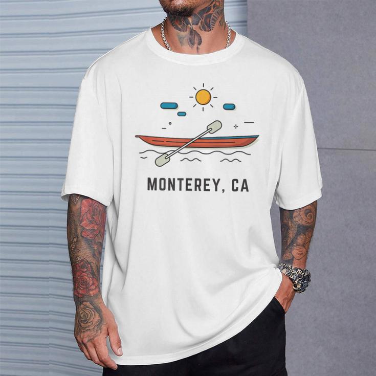 Monterey California Kayak Canoe Paddling Outdoor T-Shirt Gifts for Him