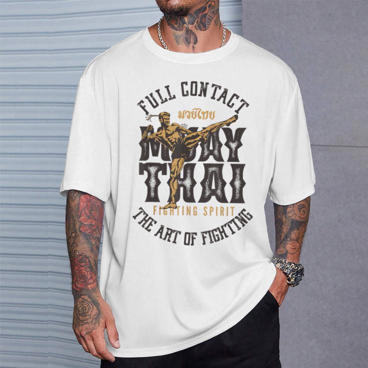 Muay Thai Fighter MMA Full Contact Retro Kickboxing T-Shirt Gifts for Him Muay Thai Fighter MMA Full Contact Retro Kickboxing T-Shirt Gifts for Him