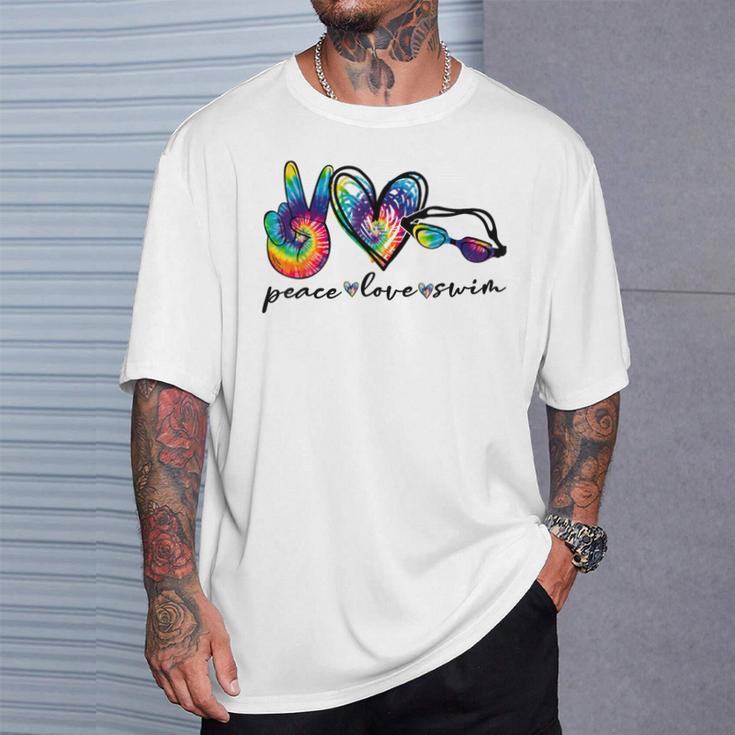Peace Love Swim Tie Dye Swimmer Swimming Summer Trip T-Shirt Gifts for Him Peace Love Swim Tie Dye Swimmer Swimming Summer Trip T-Shirt Gifts for Him