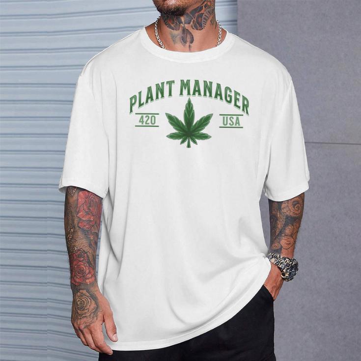 Plant Manager ウィードリーフ カンナビスポット マリファナ Usa Tシャツ 彼への贈り物