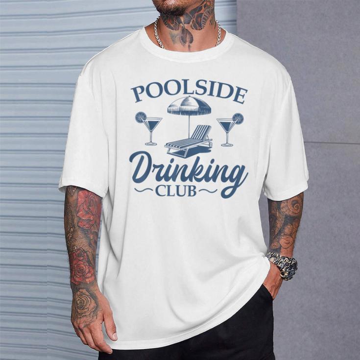 Pool Adult Poolside Drinking Club Summer Swimming Pool Party T-Shirt Gifts for Him