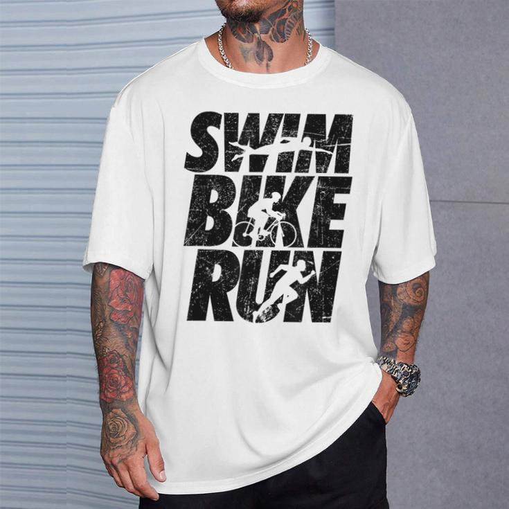 Swimming Cycling Running Triathlon Running Swimming T-Shirt Gifts for Him Swimming Cycling Running Triathlon Running Swimming T-Shirt Gifts for Him