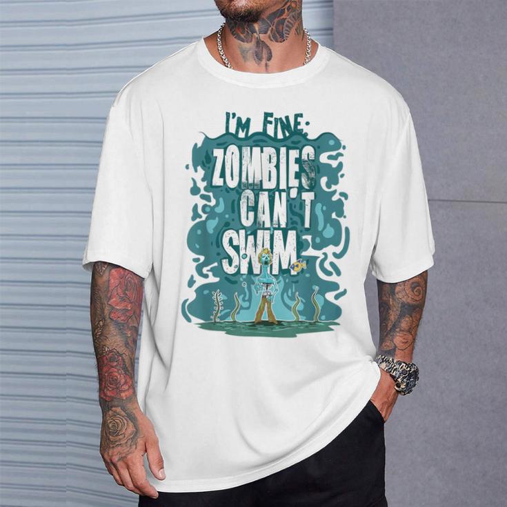 Swimming Quote Zombies Can't Swim For Swimmer T-Shirt Gifts for Him Swimming Quote Zombies Can't Swim For Swimmer T-Shirt Gifts for Him