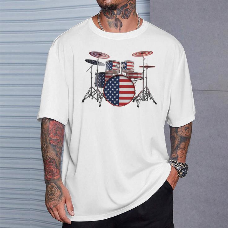 USA Patriotic Drum Kit American Flag Drum Set T-Shirt Gifts for Him USA Patriotic Drum Kit American Flag Drum Set T-Shirt Gifts for Him