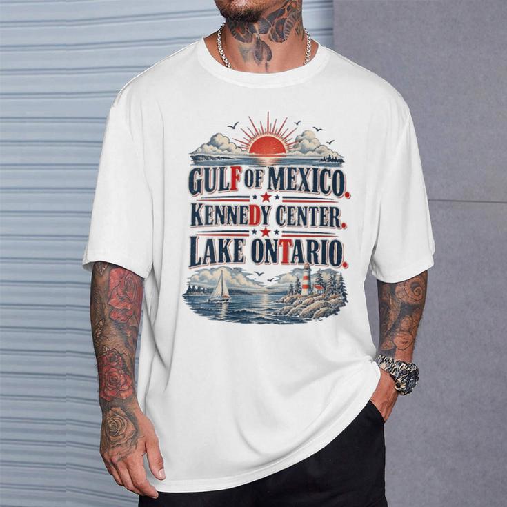 Women's Gulf Of Mexico Kennedy Center Lake Ontario Vintage Retro T-Shirt Gifts for Him