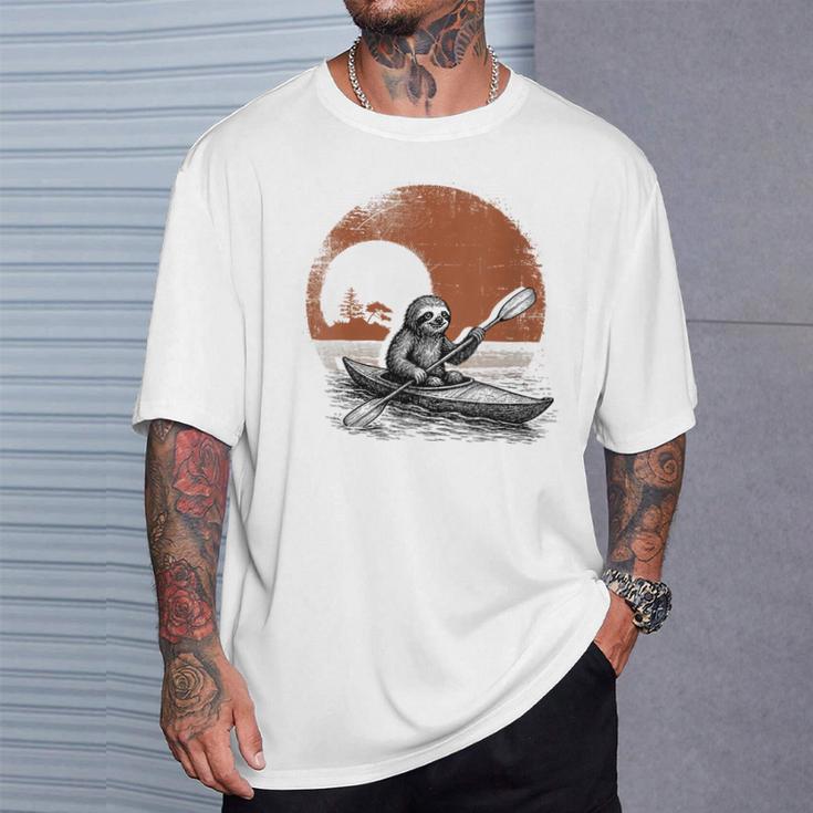 Women's Kayaking Sloth Kayak Kayaker Canoe Paddling T-Shirt Gifts for Him