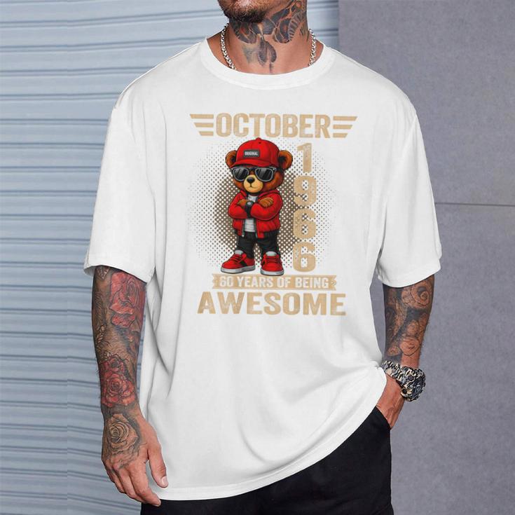 オンバック 10月60日 誕生日 男性 女性 1966年 テディベア Tシャツ 彼への贈り物