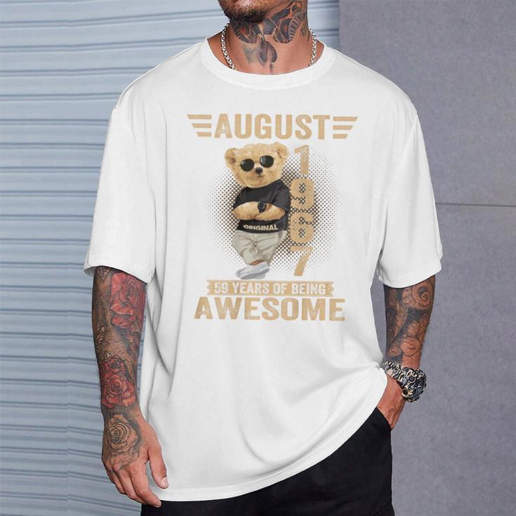 オンバック 8月59日 誕生日 男性 女性 1967年 テディベア Tシャツ 彼への贈り物
