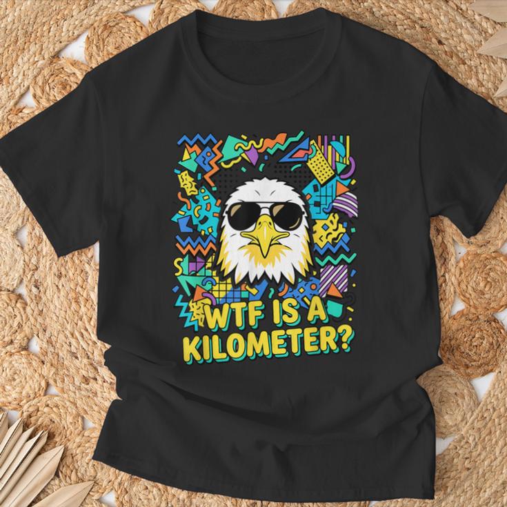 4 Juli Wtf Ist Kilometer Eagle 90Er Jahreintage T-Shirt Geschenke für alte Männer