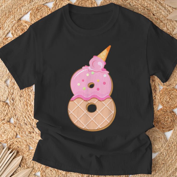 8歳の誕生日、女の子8歳、アイスクリーム、ナンバー8 Tシャツ 高齢者への贈り物