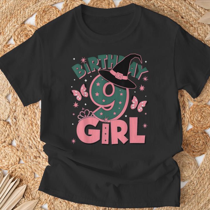 9歳の誕生日 魔女 ピンクとグリーン 9歳の誕生日 女の子 Tシャツ 高齢者への贈り物