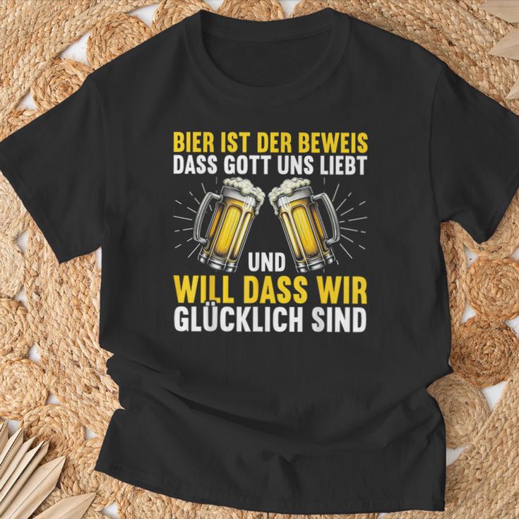 Bier Ist Der Beweis Dass Gott Uns Liebt Bierliebhaber Bier T-Shirt Geschenke für alte Männer