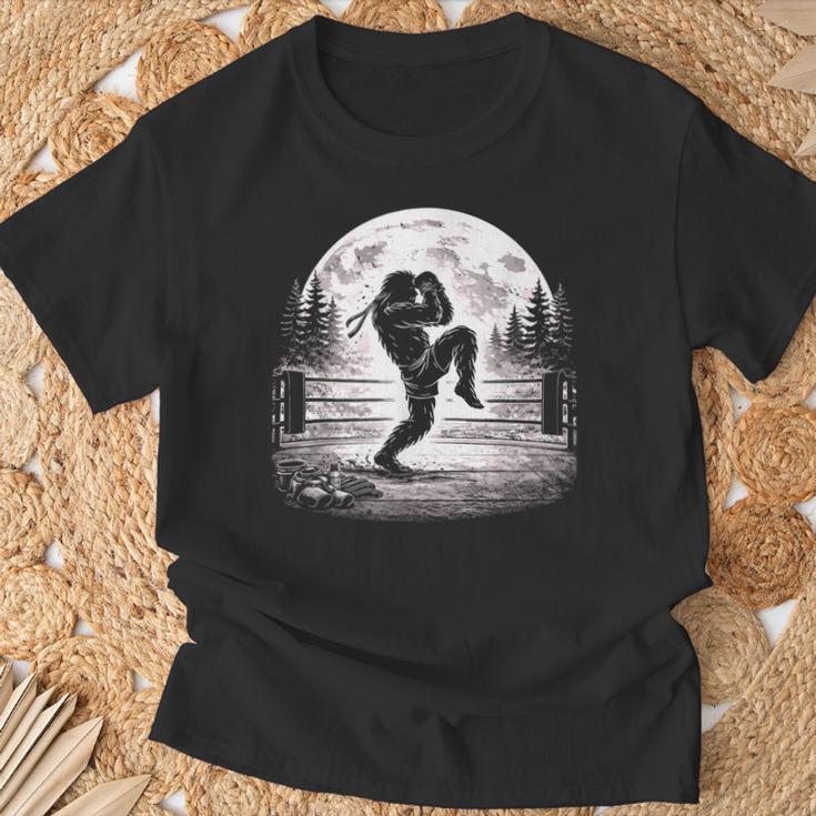 Bigfoot Muay Thai Boxer Martial Arts Sasquatch T-Shirt Gifts for Old Men