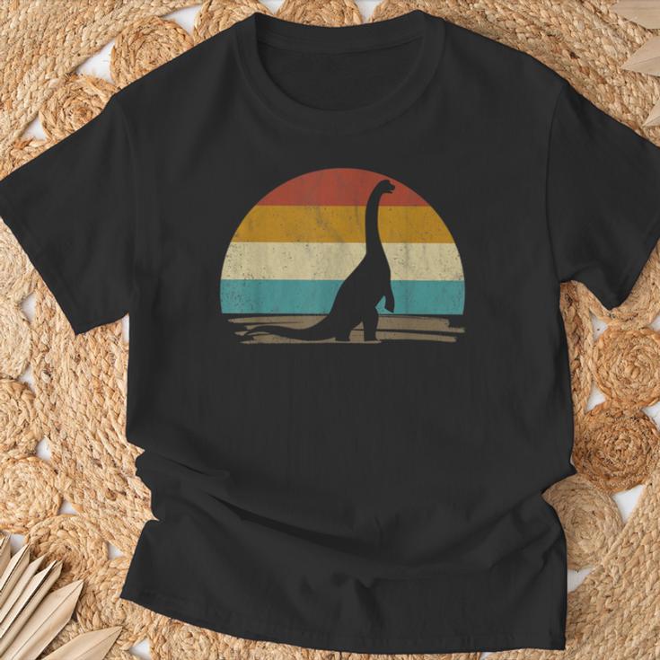 Brachiosaurus Dinosaurier Deko Retrointage Für Dino Fans T-Shirt Geschenke für alte Männer
