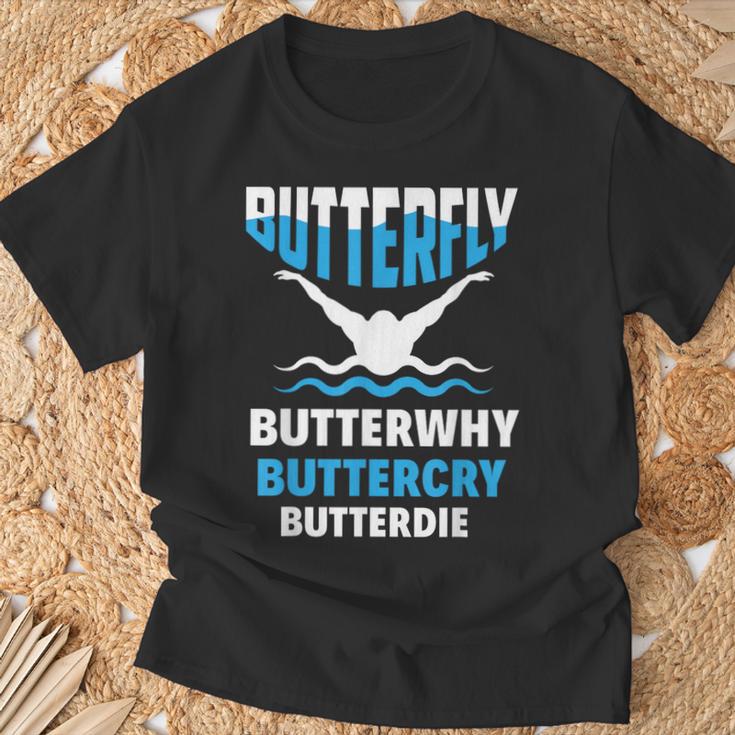 Butterfly Butterwhy Buttercry Swimming Swimmer T-Shirt Gifts for Old Men Butterfly Butterwhy Buttercry Swimming Swimmer T-Shirt Gifts for Old Men