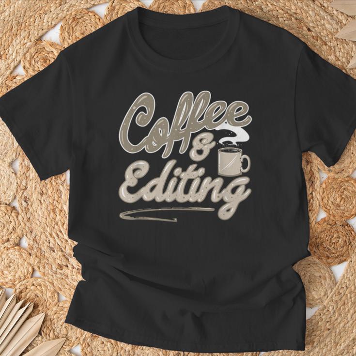 Café Y Edición Fotógrafo Divertido Y Cineasta Camiseta unisex Regalos para ancianos
