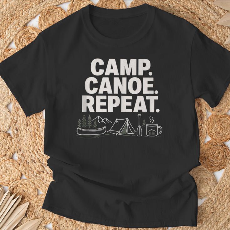 Camp Canoe Repeat Outdoor Adventure T-Shirt Gifts for Old Men Camp Canoe Repeat Outdoor Adventure T-Shirt Gifts for Old Men