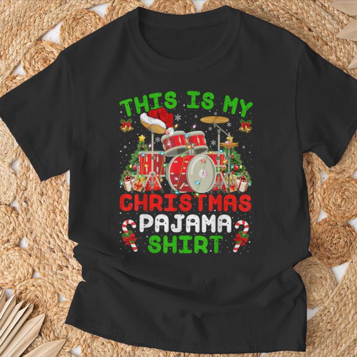 This Is My Christmas Pajama Shirt Drum Kit Christmas T-Shirt Gifts for Old Men