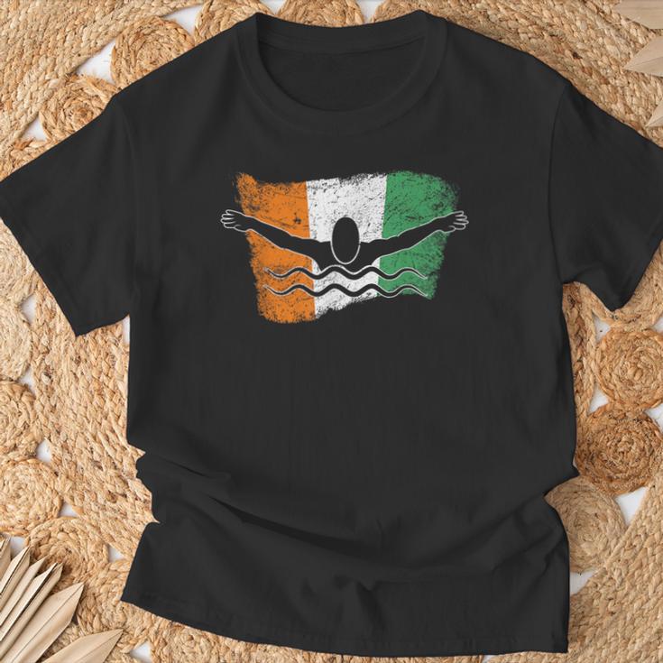 Cool Ireland Flag Vintage Irish Flag Swimmer Fly Swimming T-Shirt Gifts for Old Men Cool Ireland Flag Vintage Irish Flag Swimmer Fly Swimming T-Shirt Gifts for Old Men