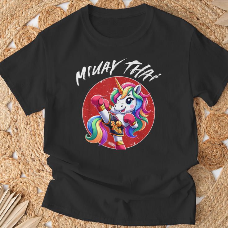 Cute Thai Boxing And Muay Thai Unicorn T-Shirt Gifts for Old Men