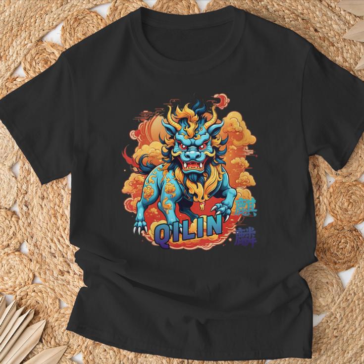 Danse Licorne Chinoise Kung Fu Qilin T-Shirt Cadeaux pour les vieillards