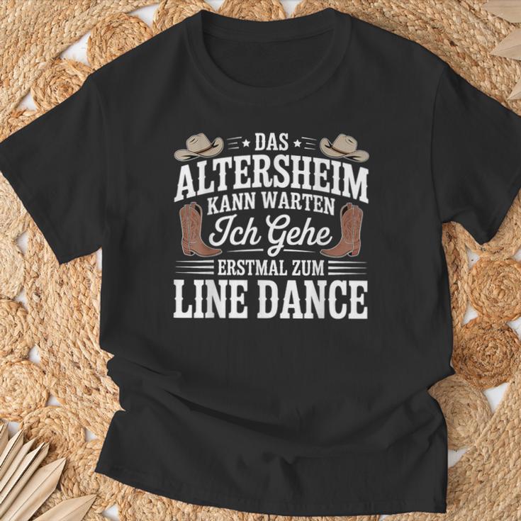 Das Altersheim Kann Warten Ich Gehe Erstmal Zum Line Dance T-Shirt Geschenke für alte Männer