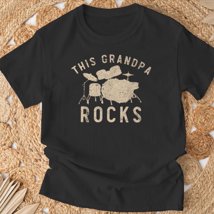Dieser Opa Rockt Trommzeuger Drummer Musik Drum Kit T-Shirt Gifts for Old Men