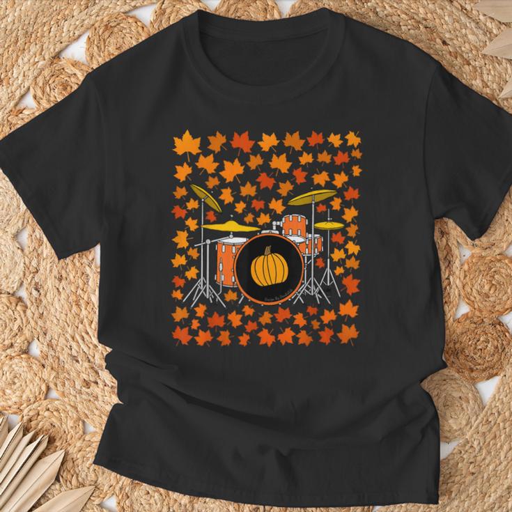 Drum Kit With Leaves Fall Drummer Autumn Musician T-Shirt Gifts for Old Men Drum Kit With Leaves Fall Drummer Autumn Musician T-Shirt Gifts for Old Men