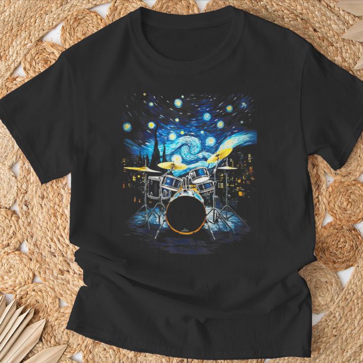 Drum Kit Percussionist Drummer Van Gogh Drums T-Shirt Gifts for Old Men Drum Kit Percussionist Drummer Van Gogh Drums T-Shirt Gifts for Old Men