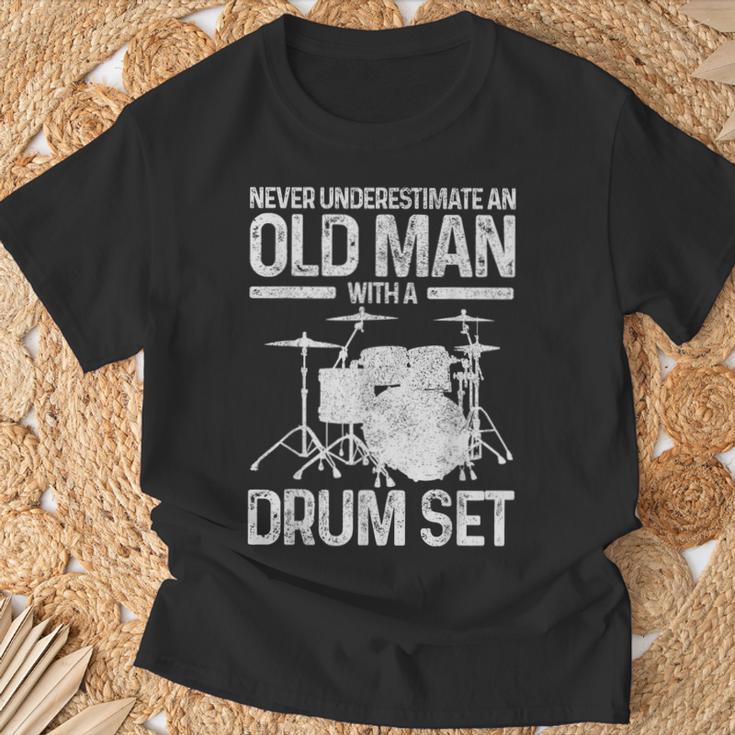 Drummer Drum Kit Vintage Drummer T-Shirt Gifts for Old Men Drummer Drum Kit Vintage Drummer T-Shirt Gifts for Old Men